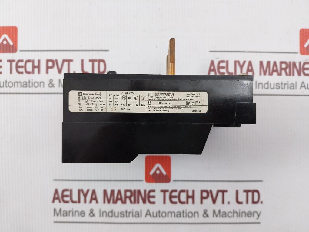 Telemecanique Lr1-D63 359 Thermal Overload Relay 660vac 10a
