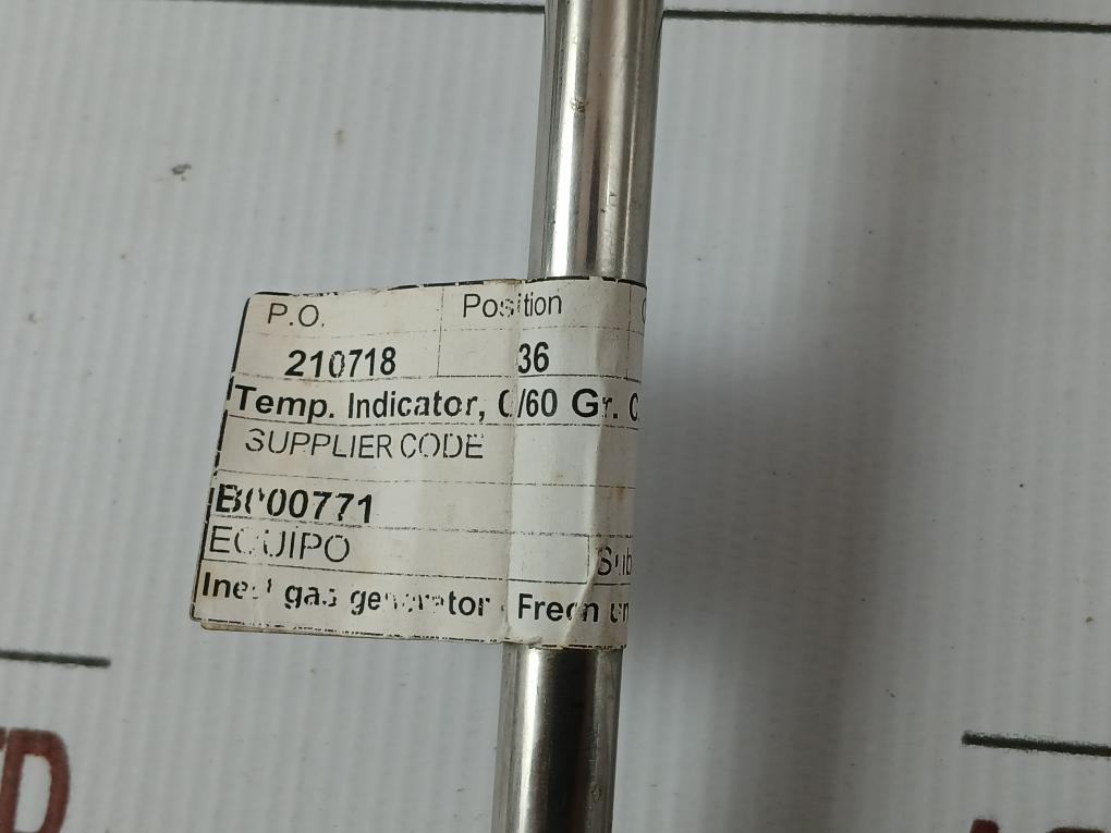 Temperature Indicator 0/60 Gr.C L=300Mm Econosto 0-60°C