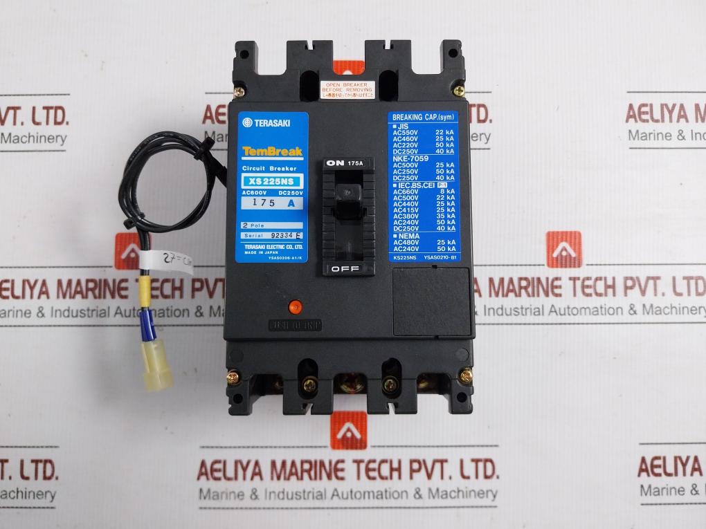 Terasaki-175A-Ac600V-Dc250V-50-60Hz-27-Cm-2-pole-Circuit-Breaker-Xs225Ns-208484-2
