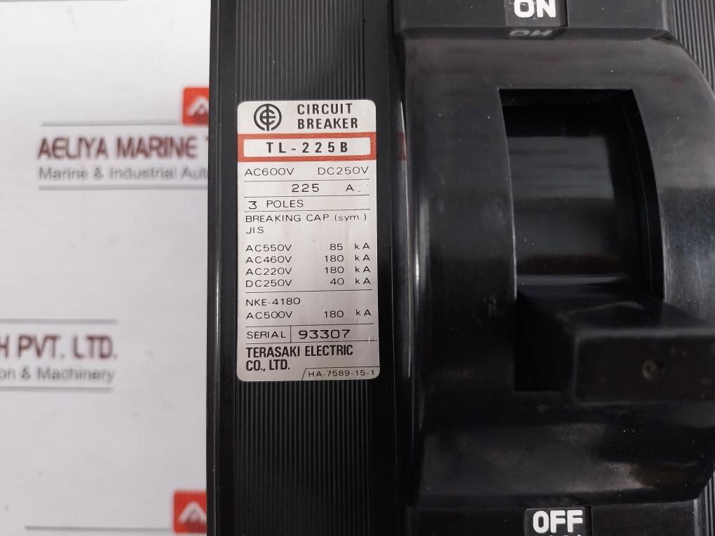 Terasaki-Electric-225A-Nke-4180-3-pole-Air-Circuit-Breaker-Tl-225B-208424-10