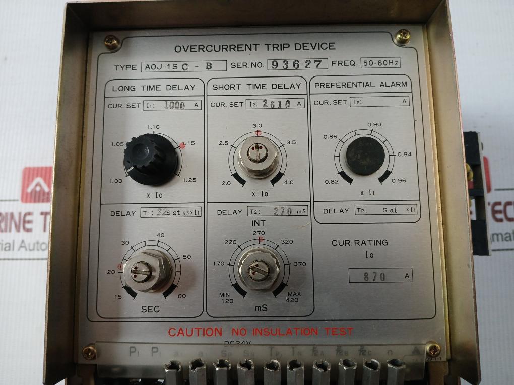 Terasaki 50-60Hz Dc 24V 870A Overcurrent Trip Device Aoj-1Sc-b