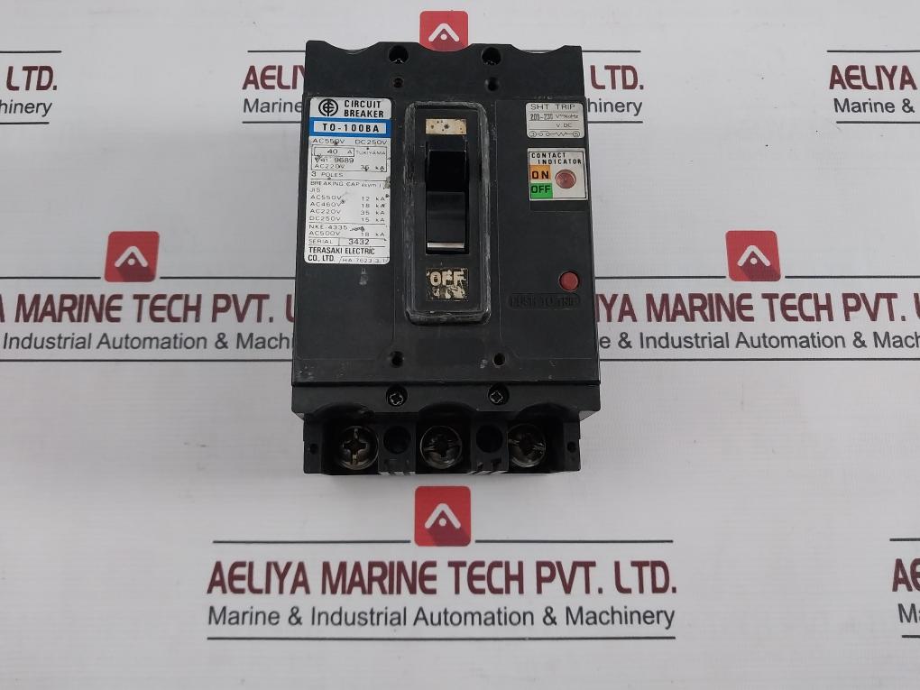 Terasaki Electric T0-100Ba Electric Circuit Breaker 200-230V 50/60Hz