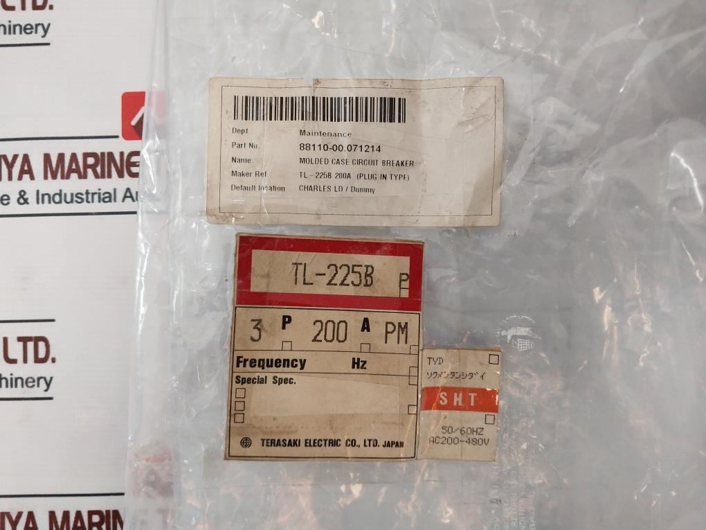 Terasaki Electric Tl-225B Molded Case Circuit Breaker 200A 88110-00.071214