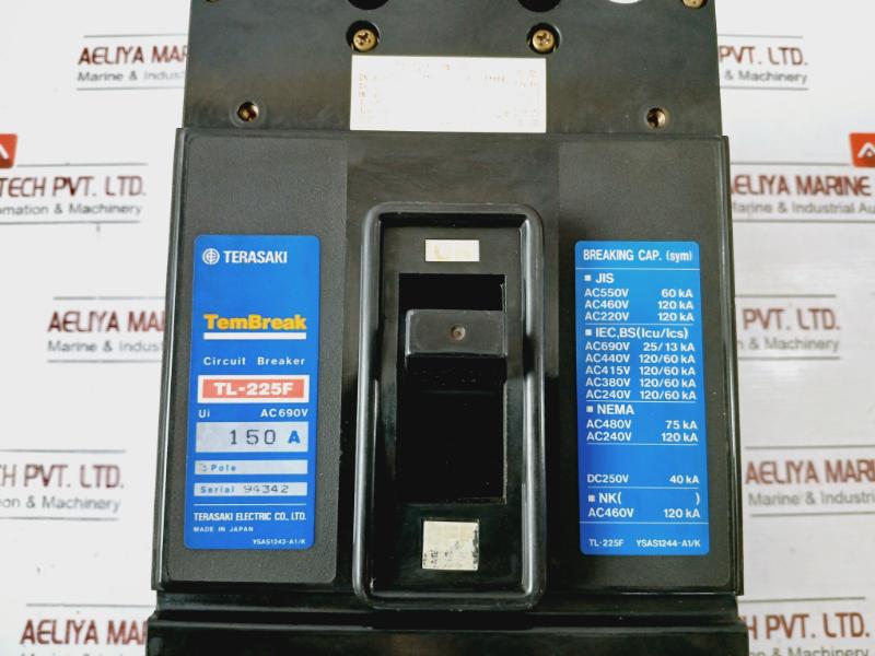 Terasaki Electric Tl-225F Tembreak Circuit Breaker 3 Pole Ac 690V 200-480V