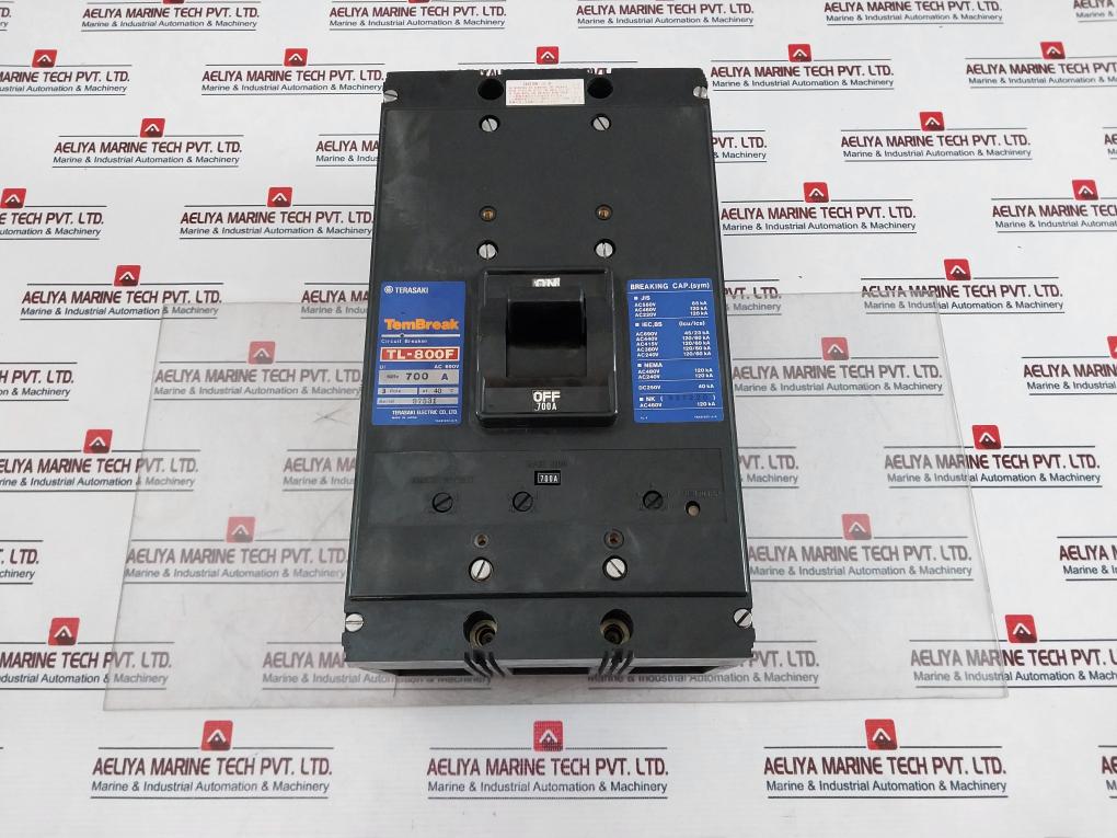 Terasaki Electric Tembreak Tl-800F Circuit Breaker Ac690V 60Hz 700A 3 Pole