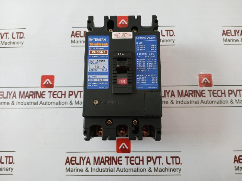 Terasaki Electric Xh50Ns Tembreak Circuit Breaker 3 Pole 20A Ac690V 50~60Hz