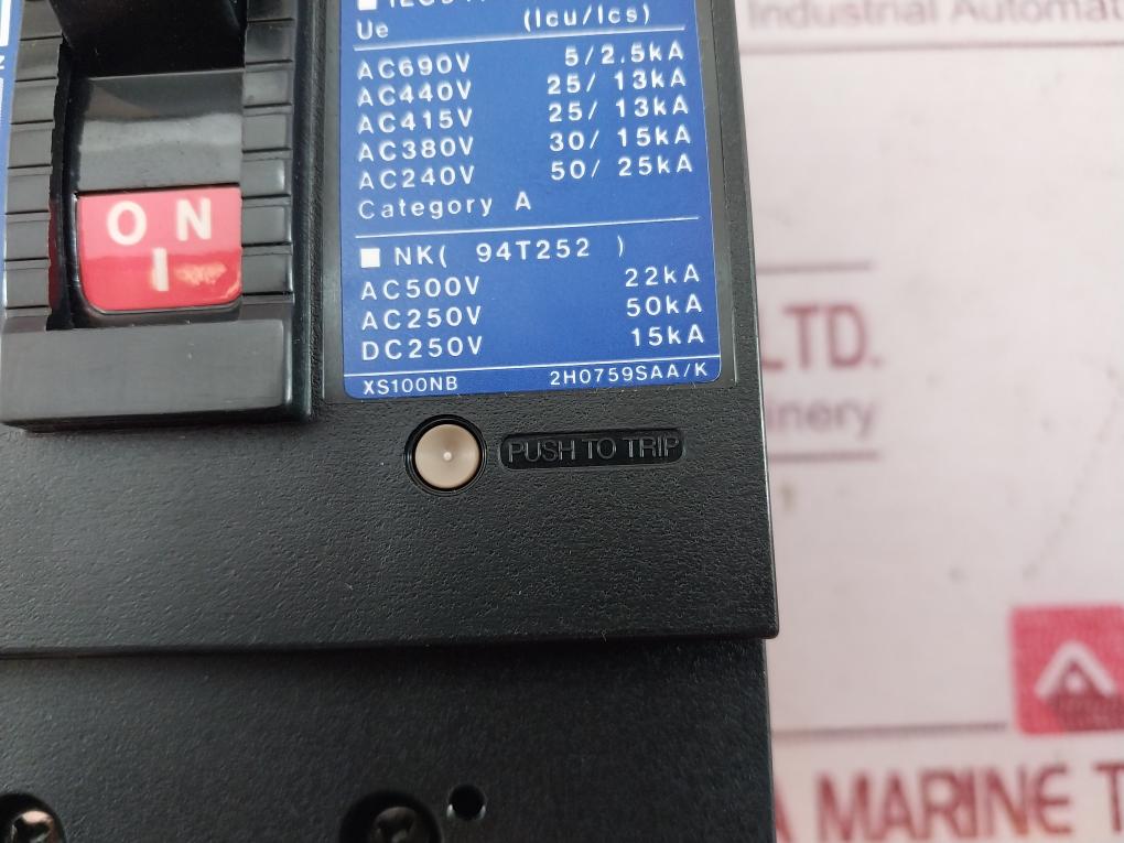 Terasaki Electric Xs100Nb 3Pole Tembreak Circuit Breaker Ac220V 50Ka 20A 50-60Hz