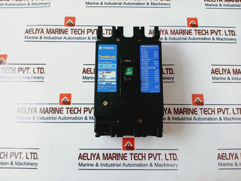 Terasaki Electric XS100NS 75A Circuit Breaker 41-20957