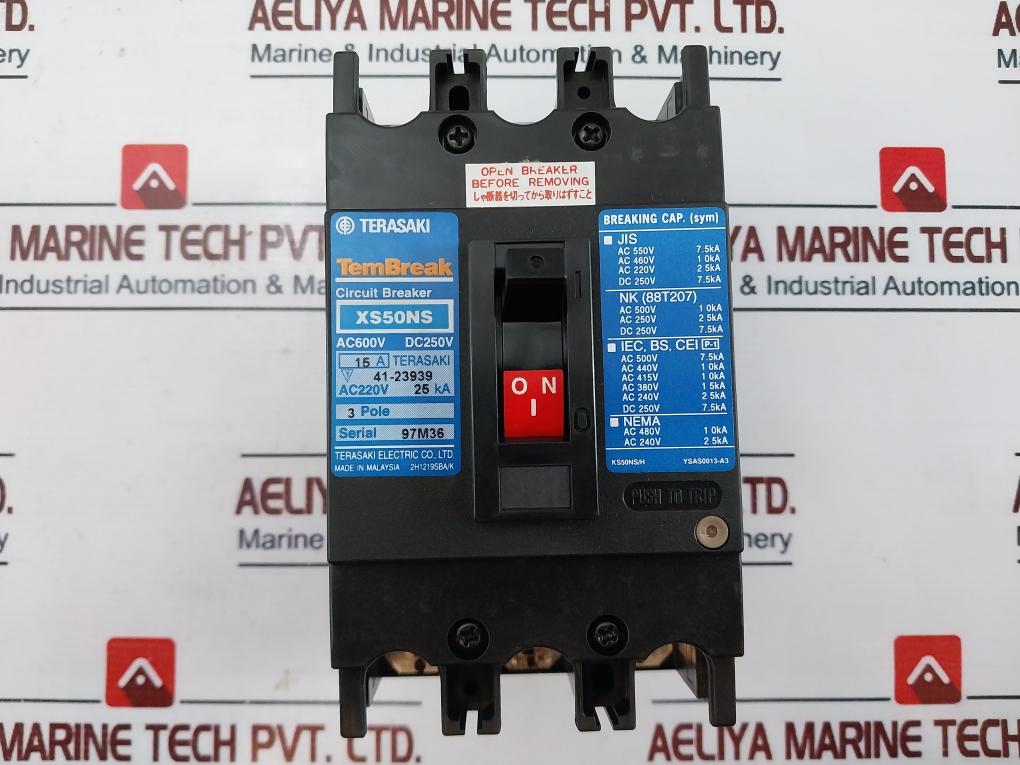 Terasaki Electric Xs50Ns Circuit Breaker 15A Ac600V Dc250V 41-23939 Iec947