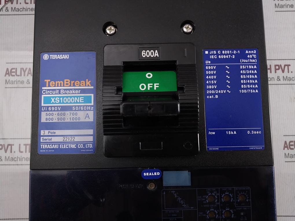 Terasaki Xs1000Ne Tembreak 3-pole Circuit Breaker 690V 50/60Hz 2H8670Saa/R