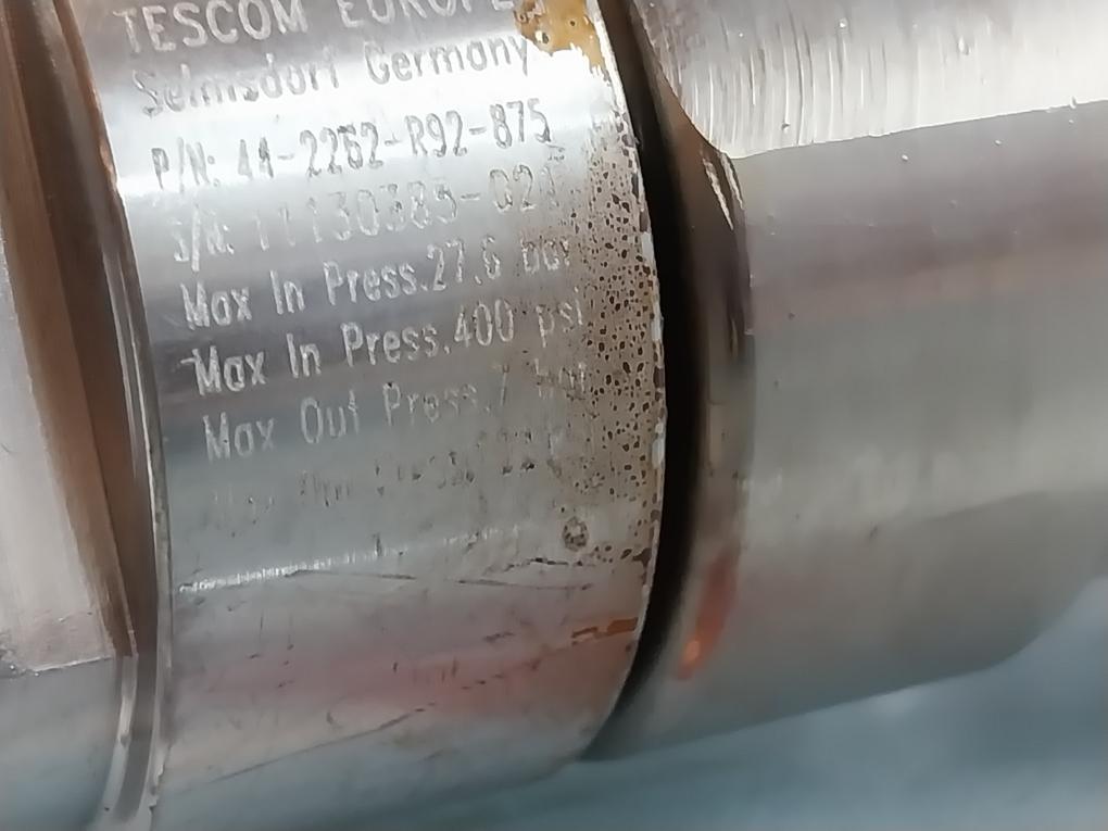 Tescom Europe 44-2262-r92-875 Single Stage Pressure Regulator 44-2262-r92-875