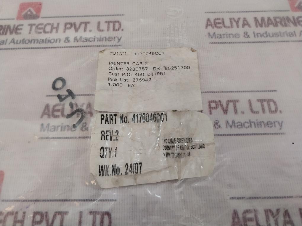 Tfc 4170046Cc1 Low Voltage Printer Cable