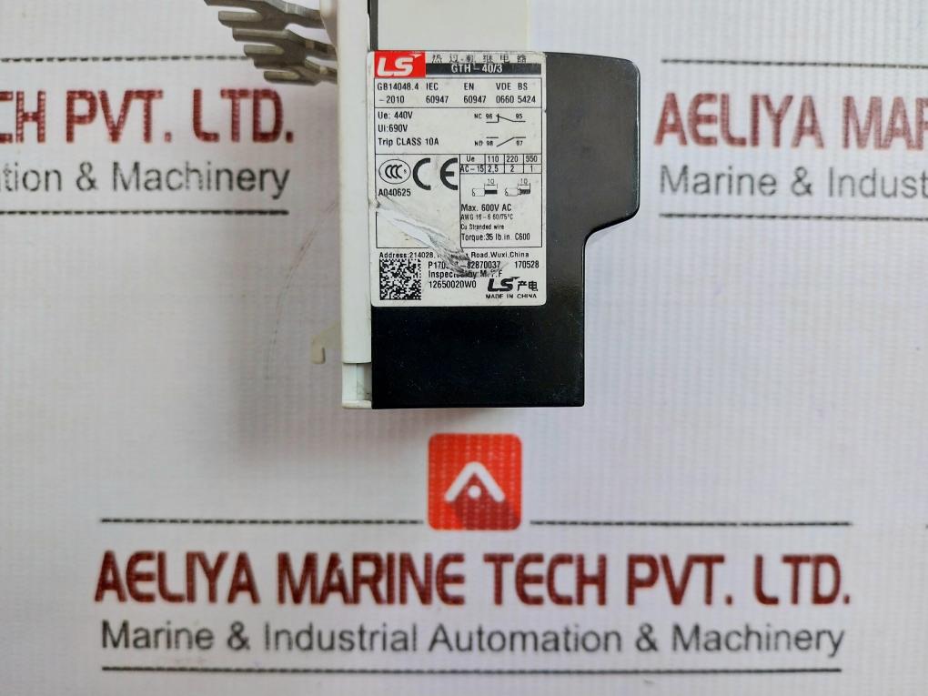 Thermal Overload Relay 600V Ac Ls Electric Gth-40 Meta Mec