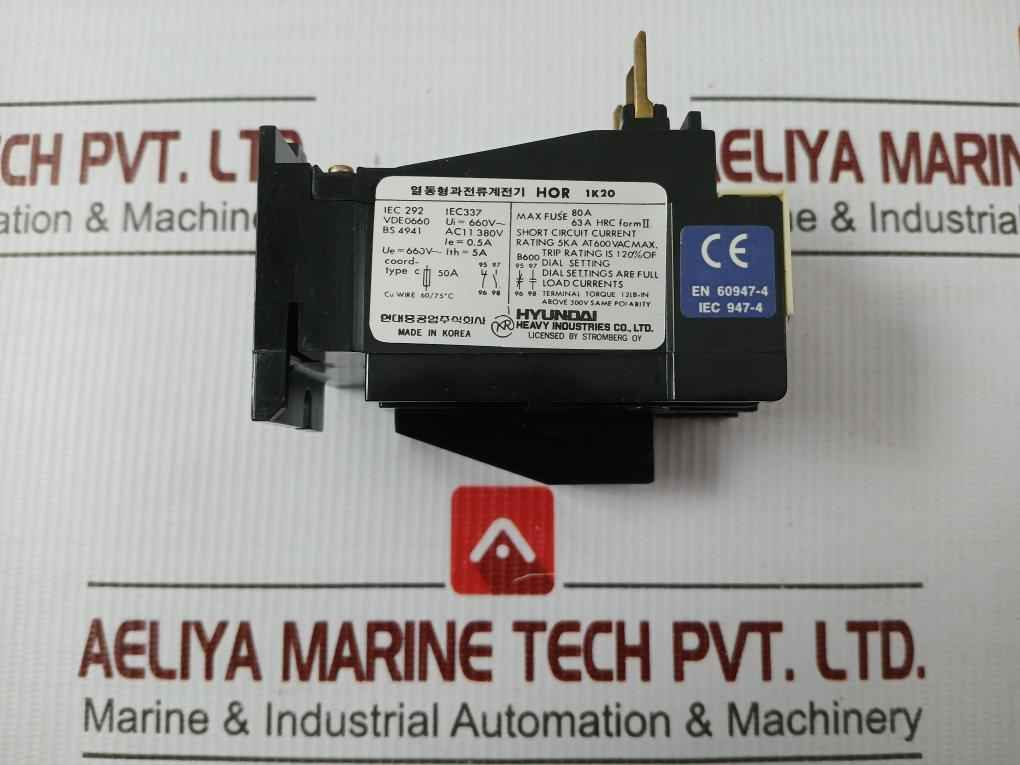 Thermal Overload Relay 600 Vac 0.5A Hyundai Hor 1K 20