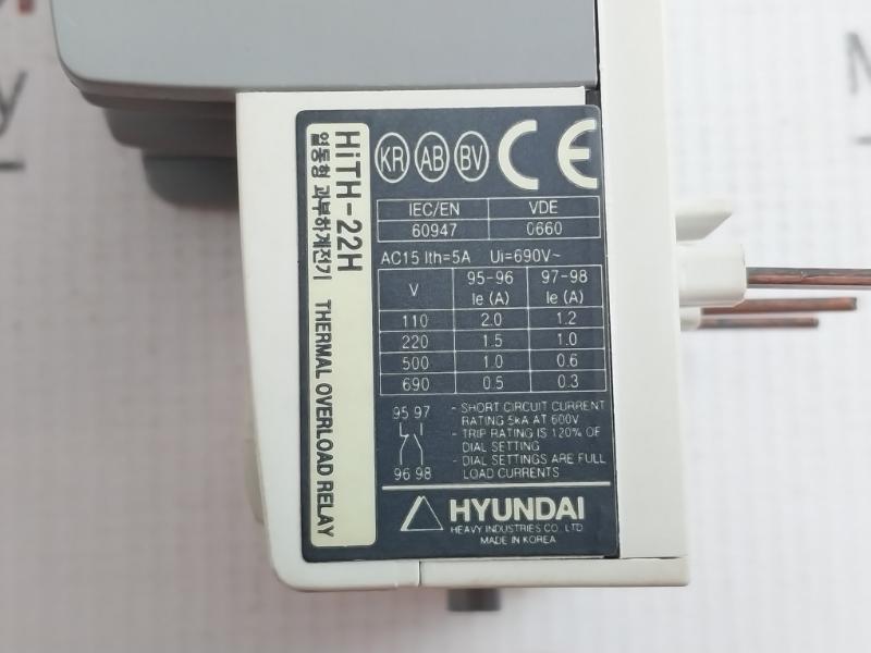 Thermal Overload Relay Hith-22H Hyundai 690V/5A