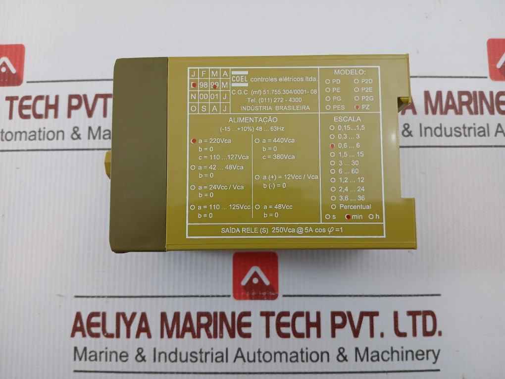Time Delay Relay 220Vca/220Vac Coel Pz 6 M