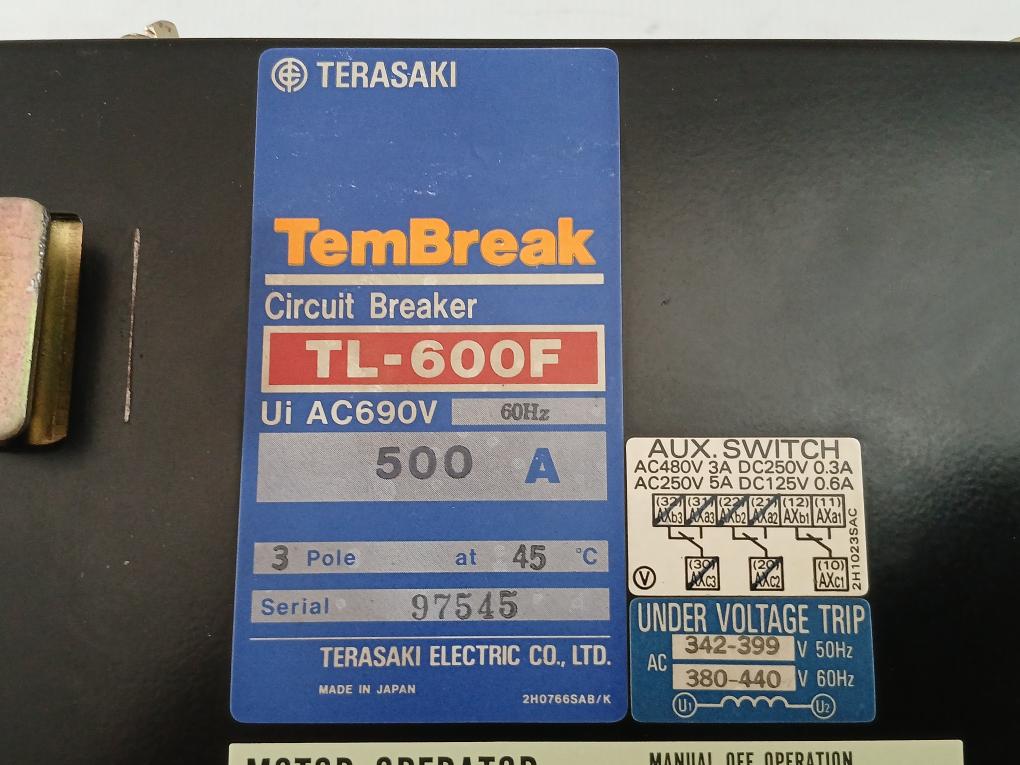 Tl-600F Circuit Breaker Ac 380V-440V 60Hz Terasaki Electric