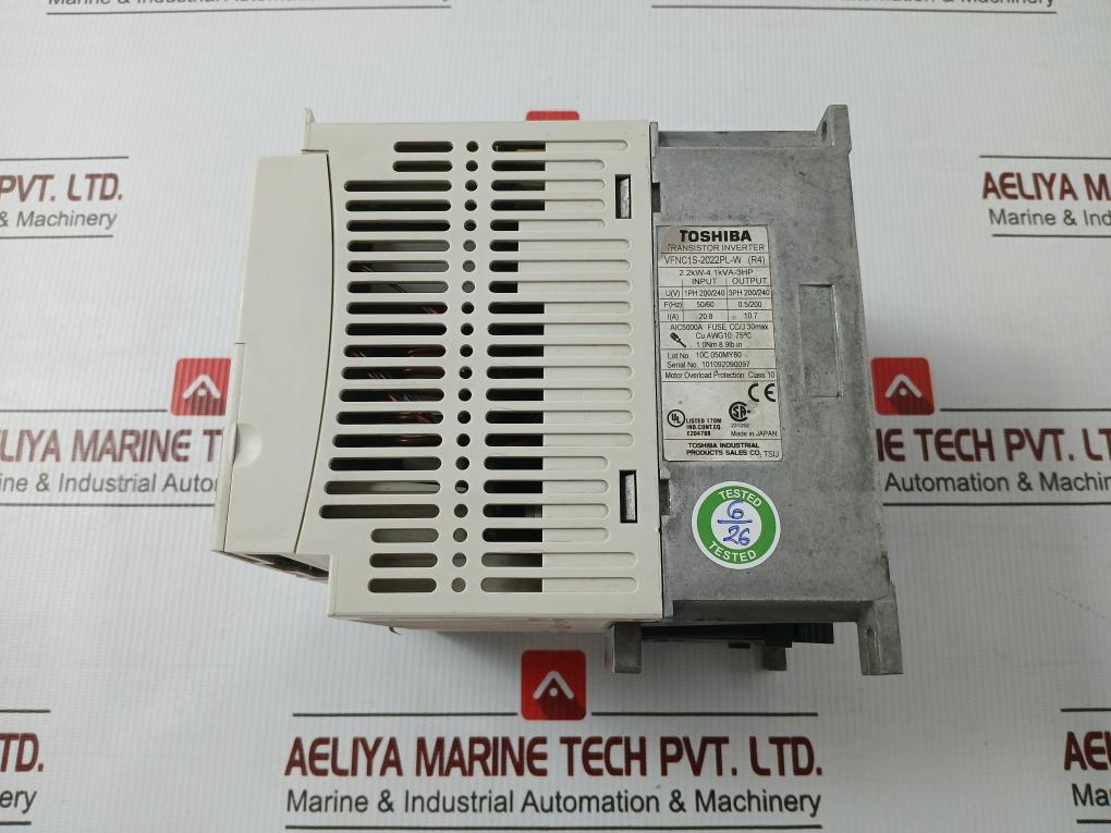 Toshiba 2.2Kw-4.1Kva-3Hp Vfd Transistor Inverter Vfnc1S-2022Pl-w