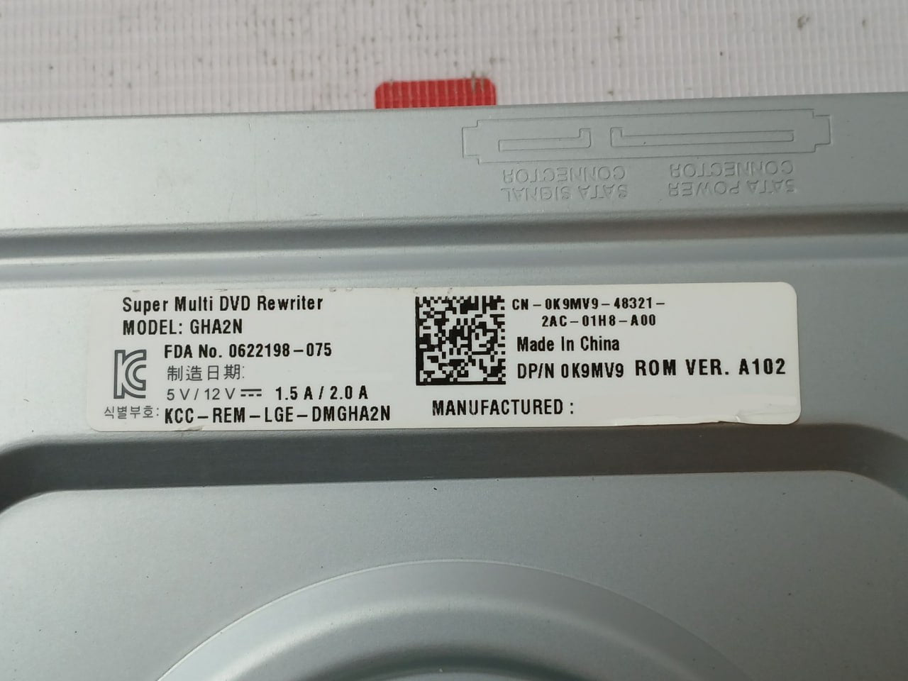 Toshiba Samsung Sh-216Bb/Debhf Internal Dvd Writer Drive 5V-1.0A E225119 Mez64307712