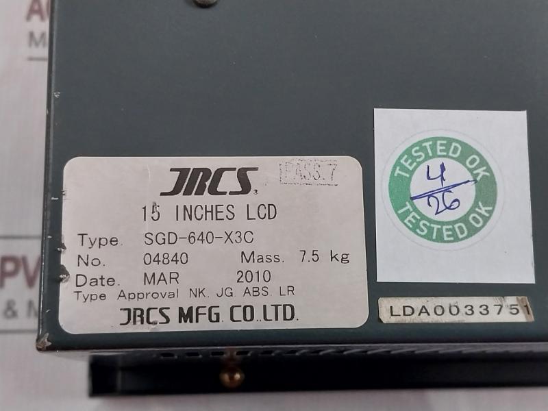 Touch Panel For Tcs Data Logger Sgd-640-x3C Jrcs 15 Inches Lcd