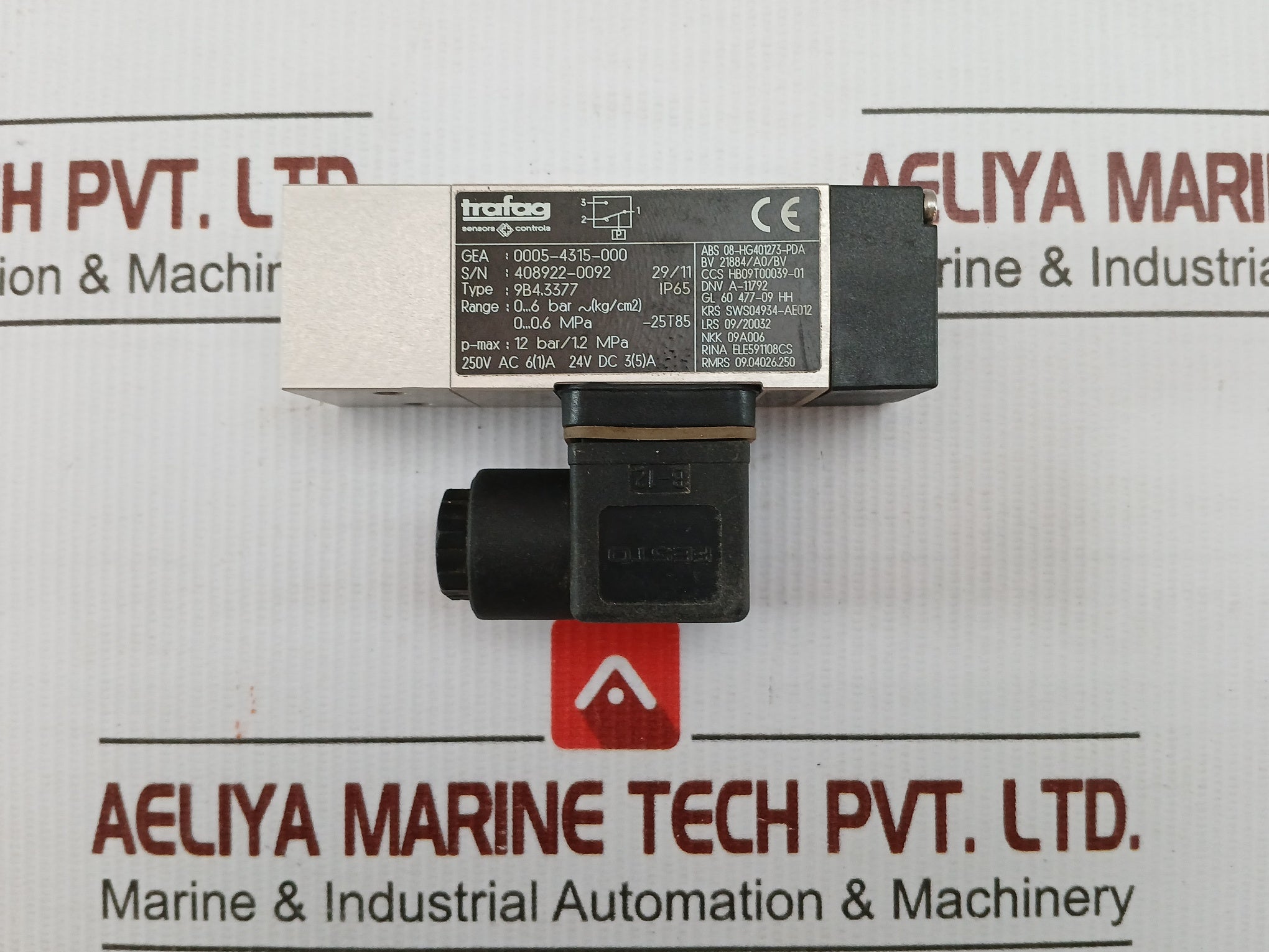 Trafag Pressure Transmitter Ip66 0..6 Bar - (Kg/Cm2) 9B4.3377