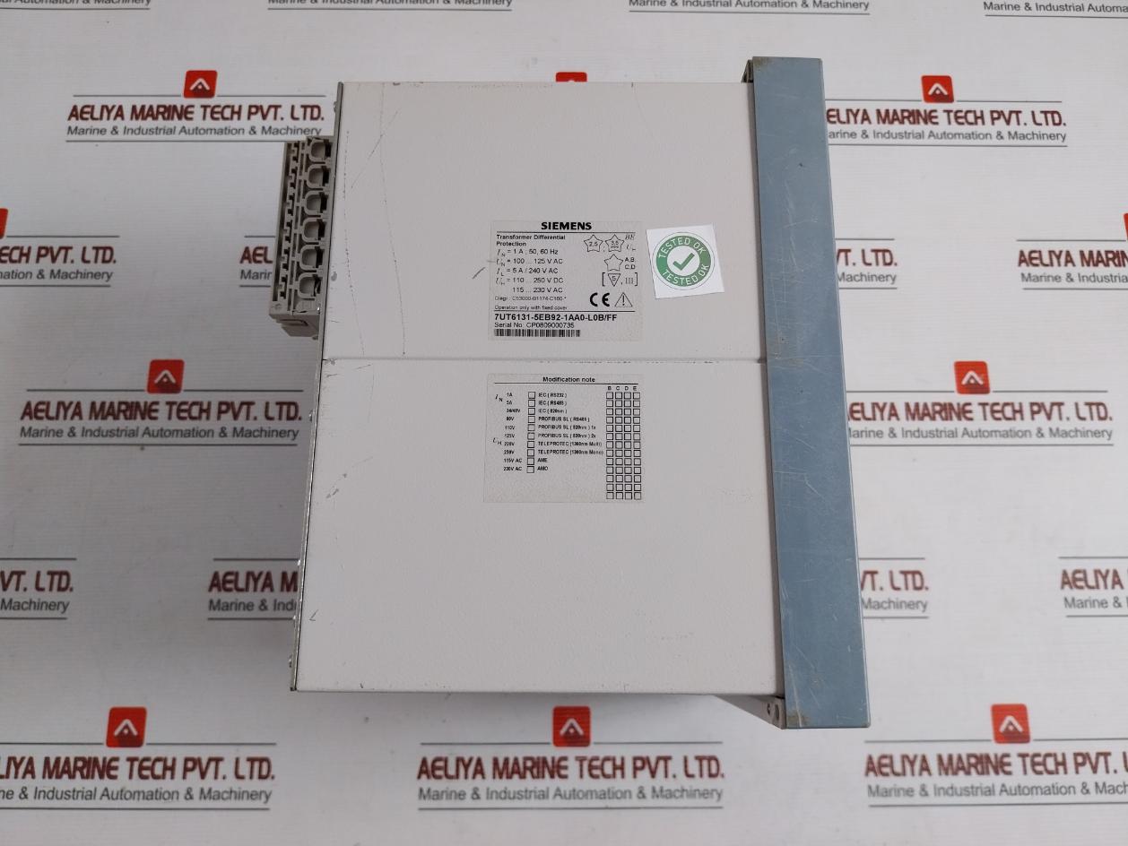 Transformer Differential Protection 7Ut6131-5Eb92-1Aa0-l0B/Ff 50-60Hz Siemens 115….230 V Ac