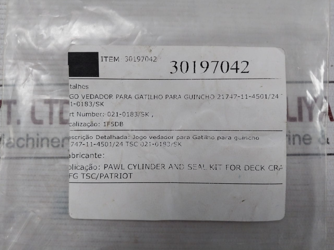 Tsc 021-0183/Sk Seal Kit For Winch Trigger 21747-11-4501