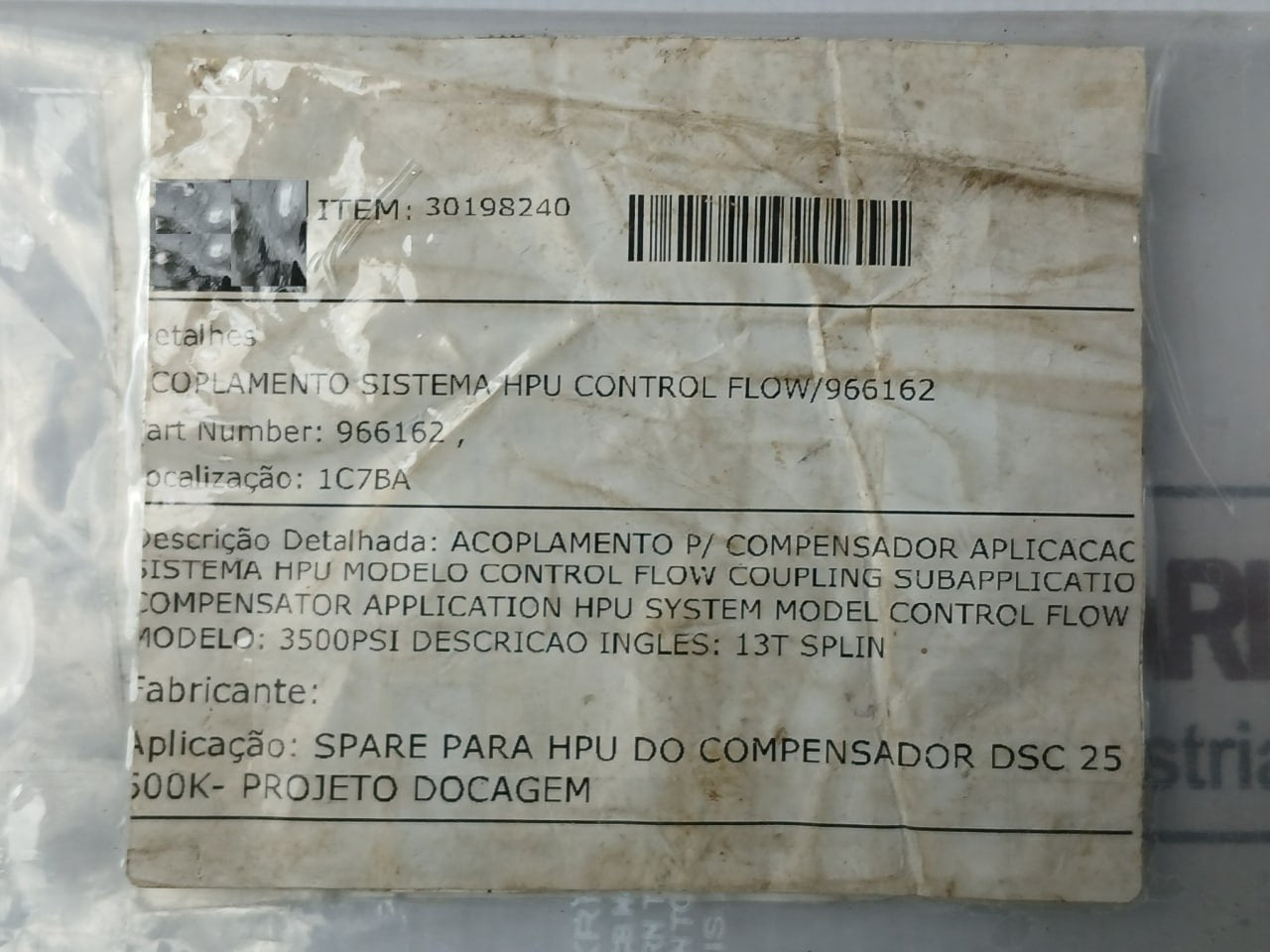 Tsc 21362-dd3-114018 Spacer For Hpu System Application Manipulator Arm Bearing
