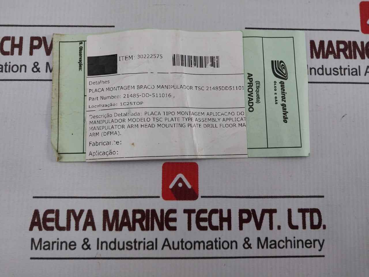 Tsc 21485-dd-511016 Manipulator Arm Mounting Assembly Plate