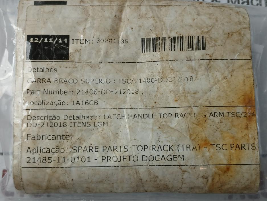 Tsc 21406-dd-212018 Spare Parts Top Rack 21485-11-0101-projeto