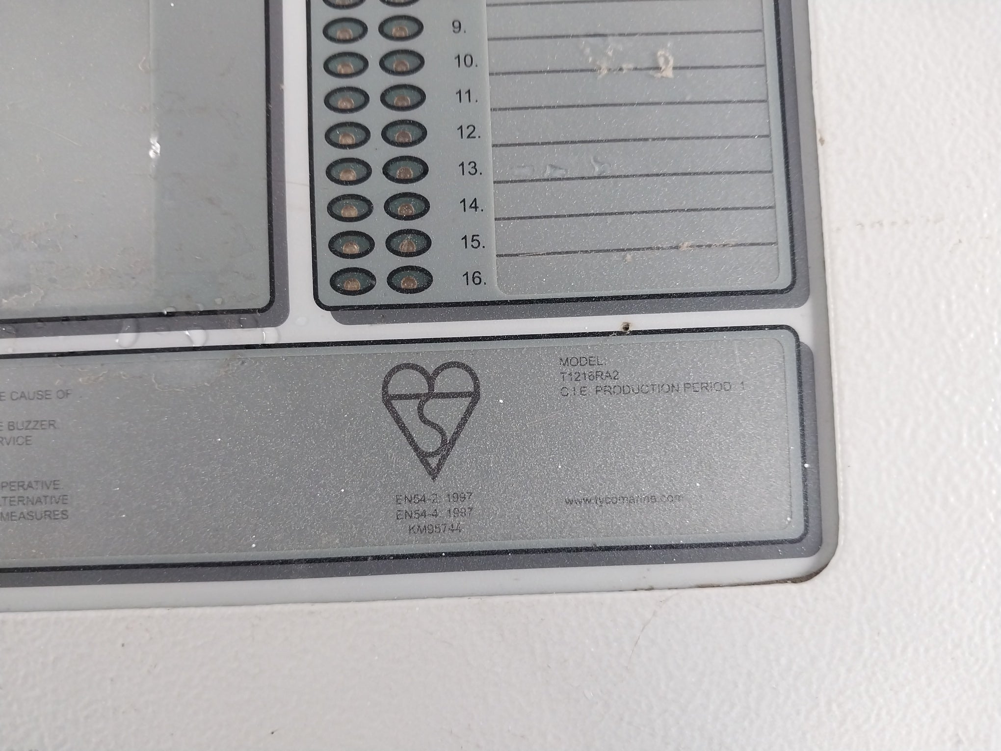 Tyco T1216Ra2 Marine Alarm Control Repeater Panel Km95744 230V 50/60Hz