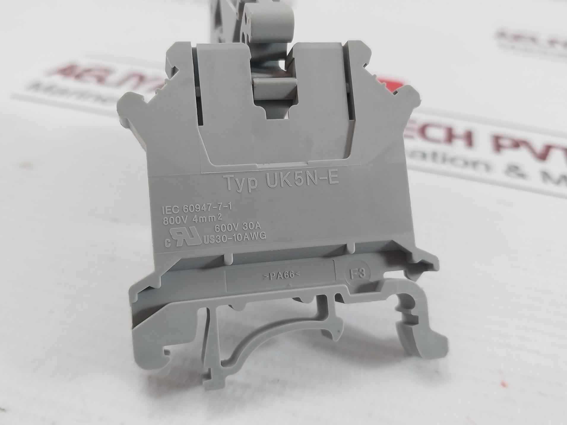 Uk5N-e Din Rail Terminal Block 600V 30A Max Phoenix Contact (1 Box = 50 Pcs)