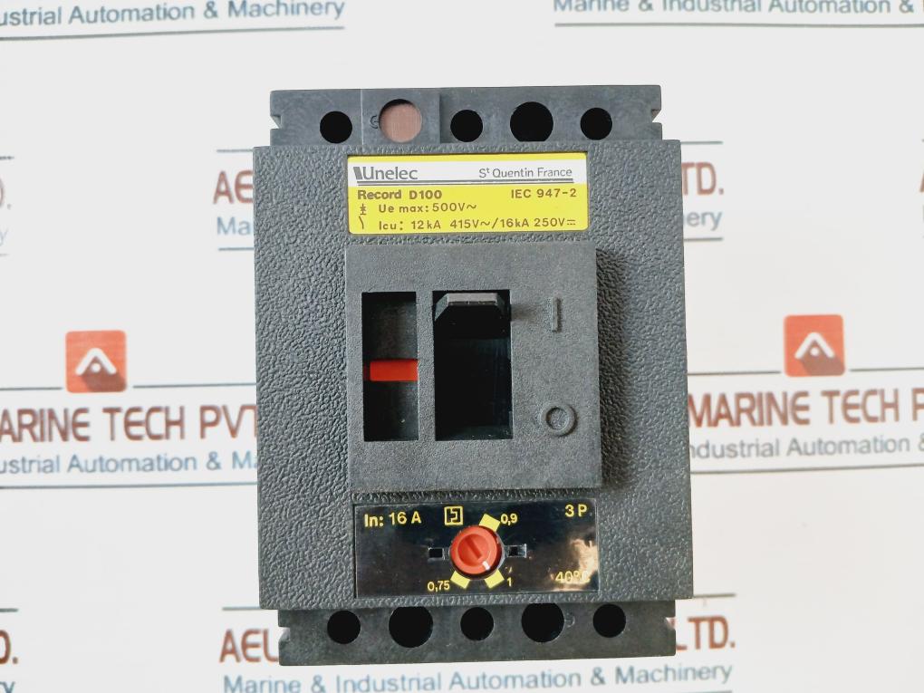 Unelec Record D100 Moulded Case Circuit Breaker 16A 500Vac 50/60Hz