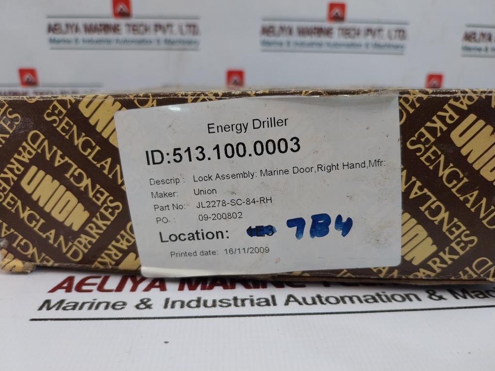 Union Jl2278-sc-84-rh Marine Door Lock Assembly (Right Hand) 513.100.0003