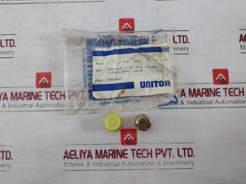 Lot of 4X Unitor 571786 Bursting Disc Unit 200bar for Pressure Operated Valve