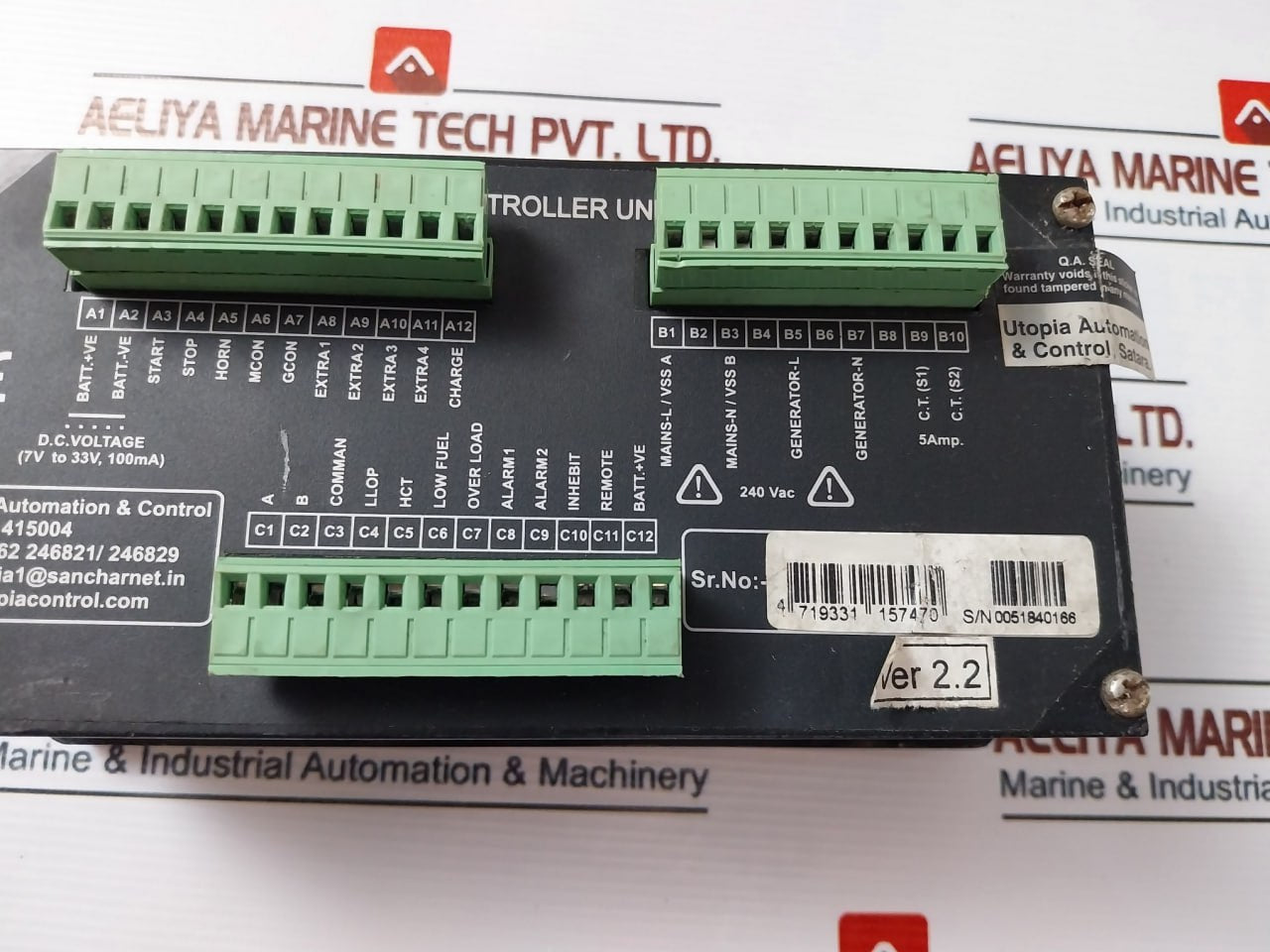 Utopia Gcu 101 Generator Controller Unit 5A 240V Ac