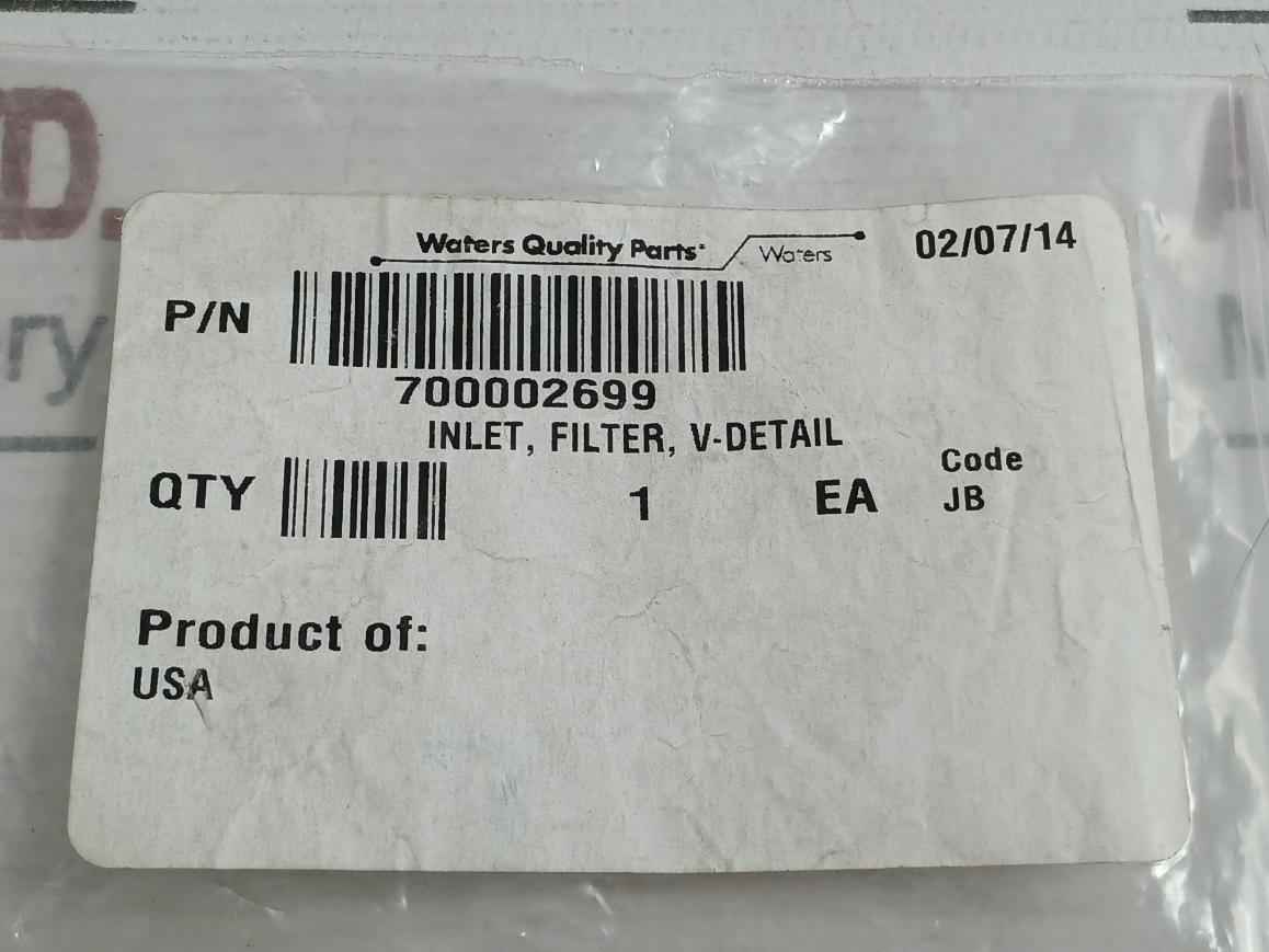 V-detail Inlet Filter Waters 700002699 50 Gm