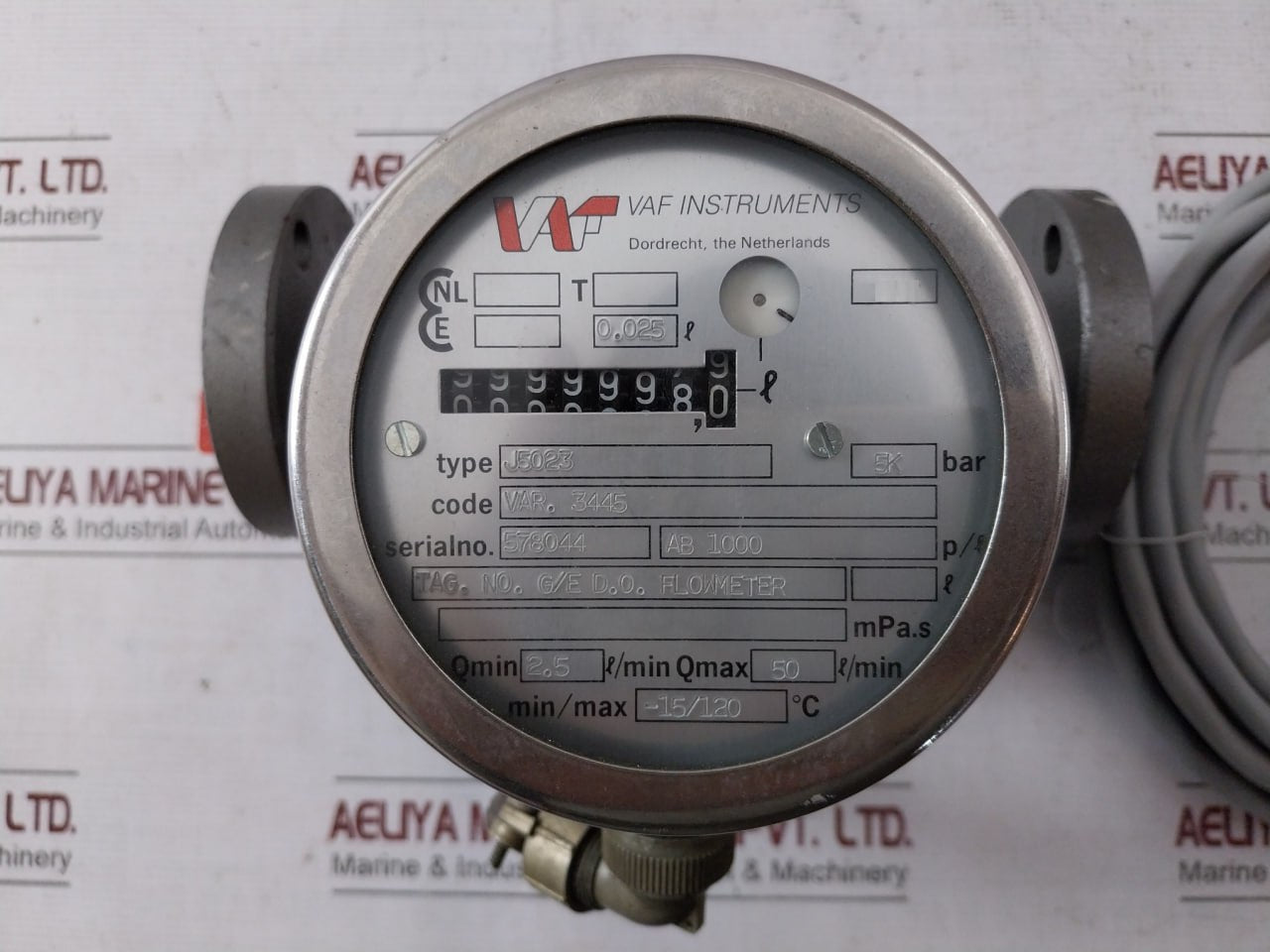 Vaf Instruments J5023 Flow Meter For G/E Mdo 5K Bar Var.3445 2.5 L/Min