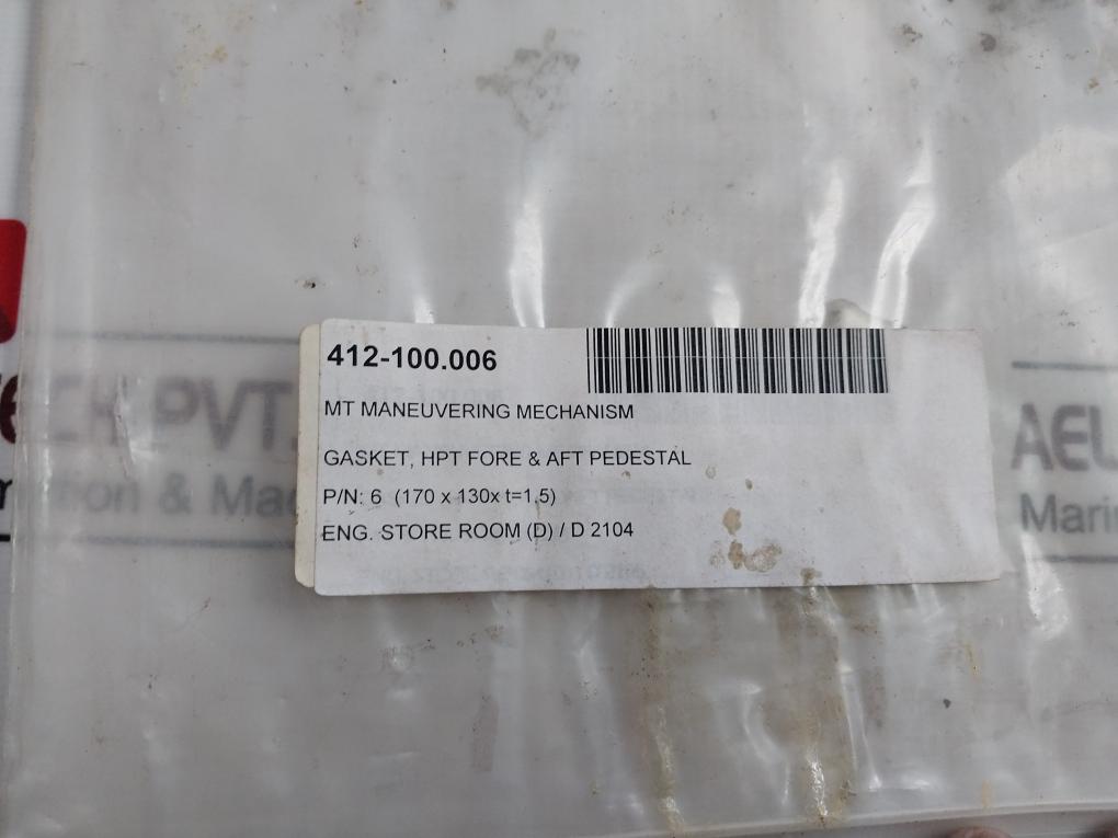 Valqua 6500 Gasket 0Zj-000-00E 270X160Xt1.5
