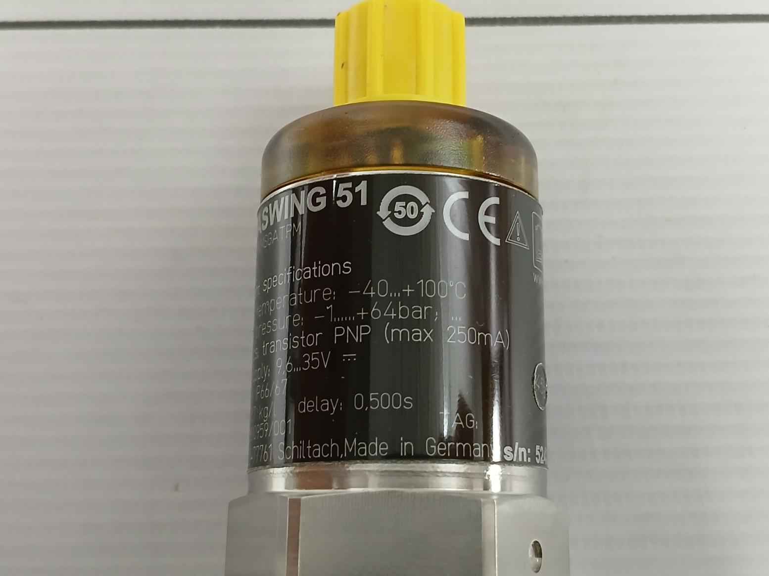 Vega Sg51.Xmsgatpm Vibrating Level Switch F/ Liquid Vegaswing 51 -40 To +100°C