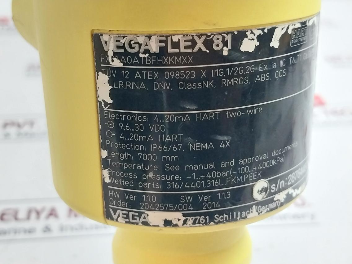 Vega Vegaflex 81 Hart Registered Universal Tdr Sensor Fx81.A0Atbfhxkmxx Ip66/67