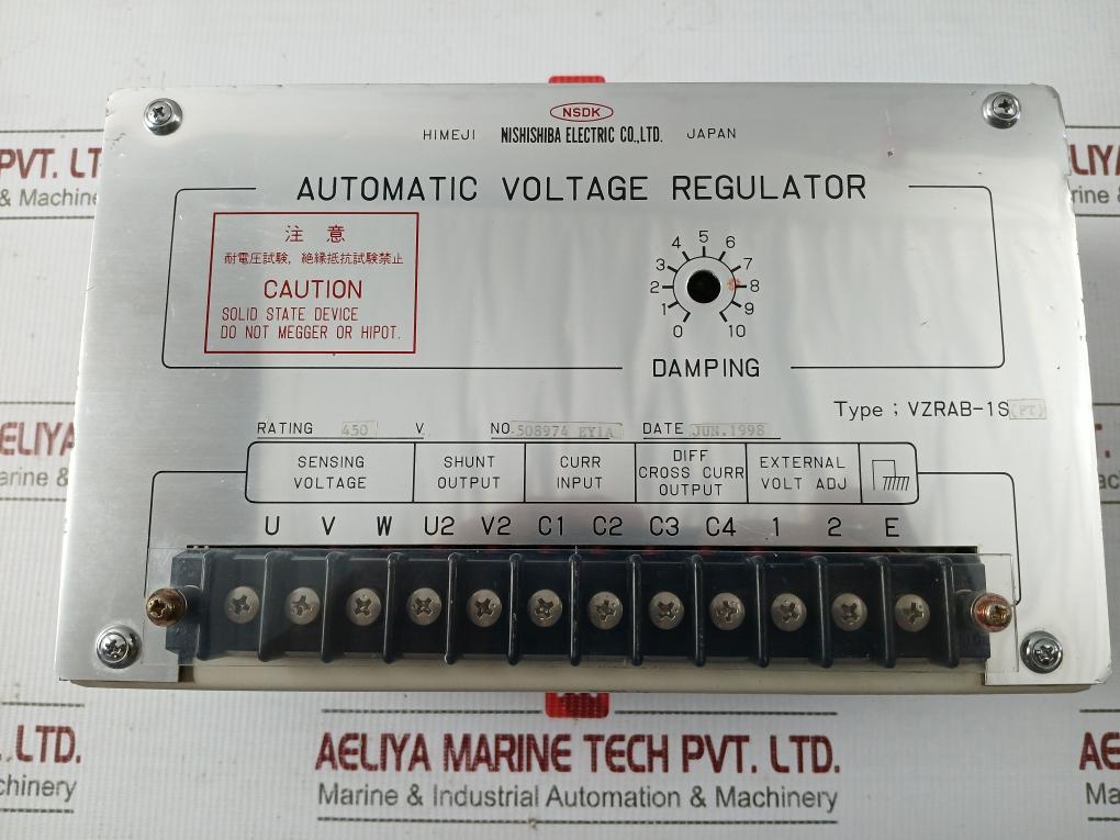 Vzrab-1S(Pt) Nishishiba Electric 450V Automatic Voltage Regulator
