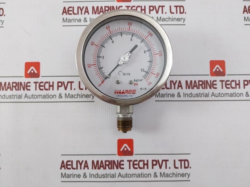 Waaree 2910-p6-10 Vacuum Pressure Gauge 0-150 Psi