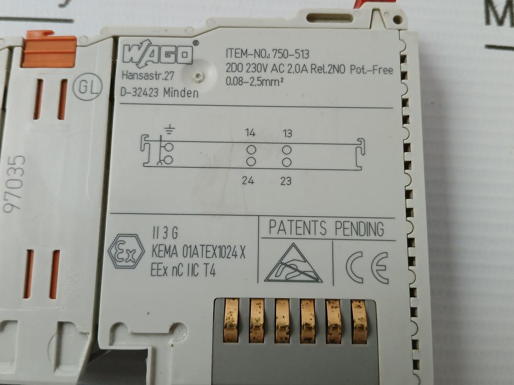 Wago-230Vac-2-0A-55C-0-08-2-5Mm2-Relay-Output-Module-750-513-210023-7