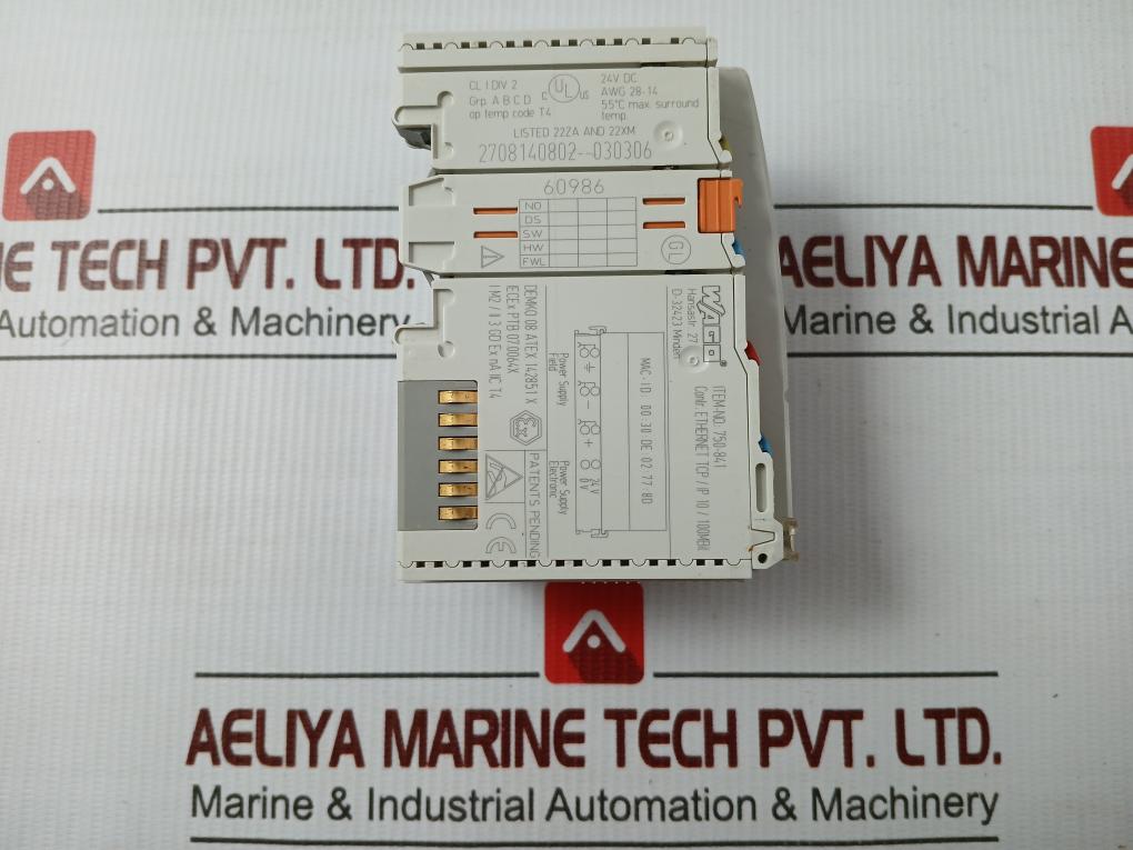 Wago 24V Dc Ethernet Tcp/Ip Programmable Fieldbus Controller 750-841