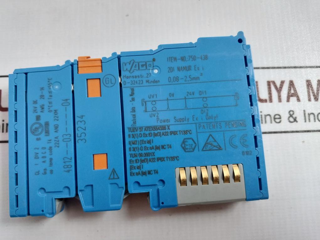Wago 750-438 Digital Input Module 24V Dc 22Za And 22Xm Awg 28-14