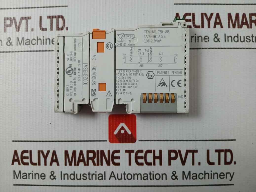 Wago 750-455 4-channel Analog Input Module 24V Dc-awg 28-14