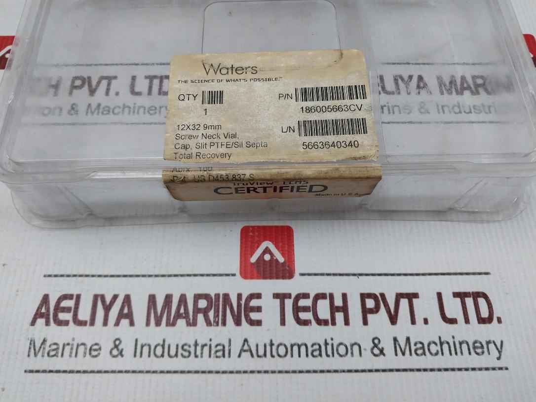 Waters 186005663cv Truview Lcms Certified Vial Box Us D453 837 S