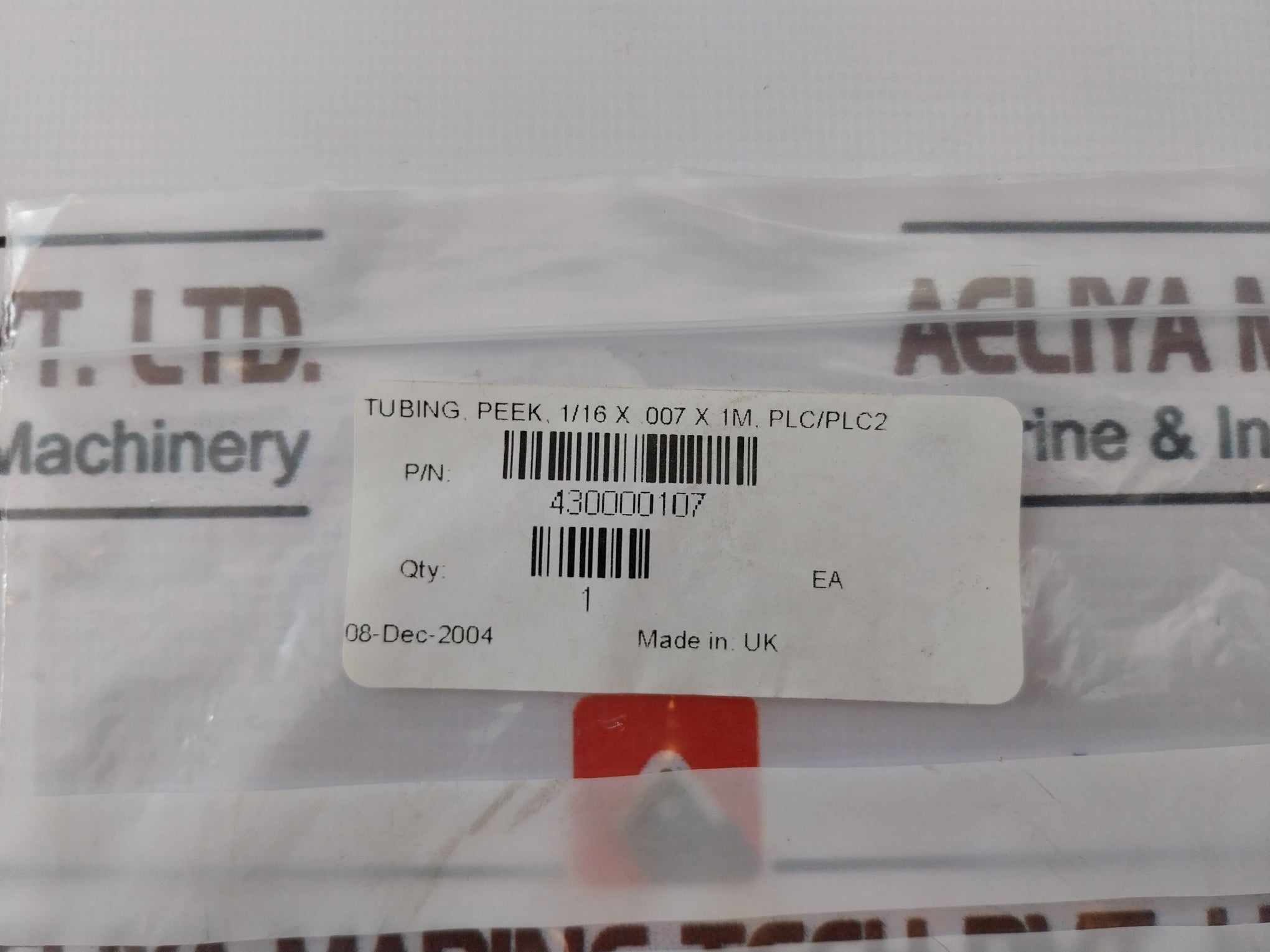 Waters 430000107 Peek Tubing 1/16 X .007 X 1M