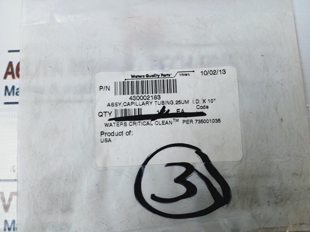 Waters 430002183 Tubing Capillary 25Um I.D. X 10”